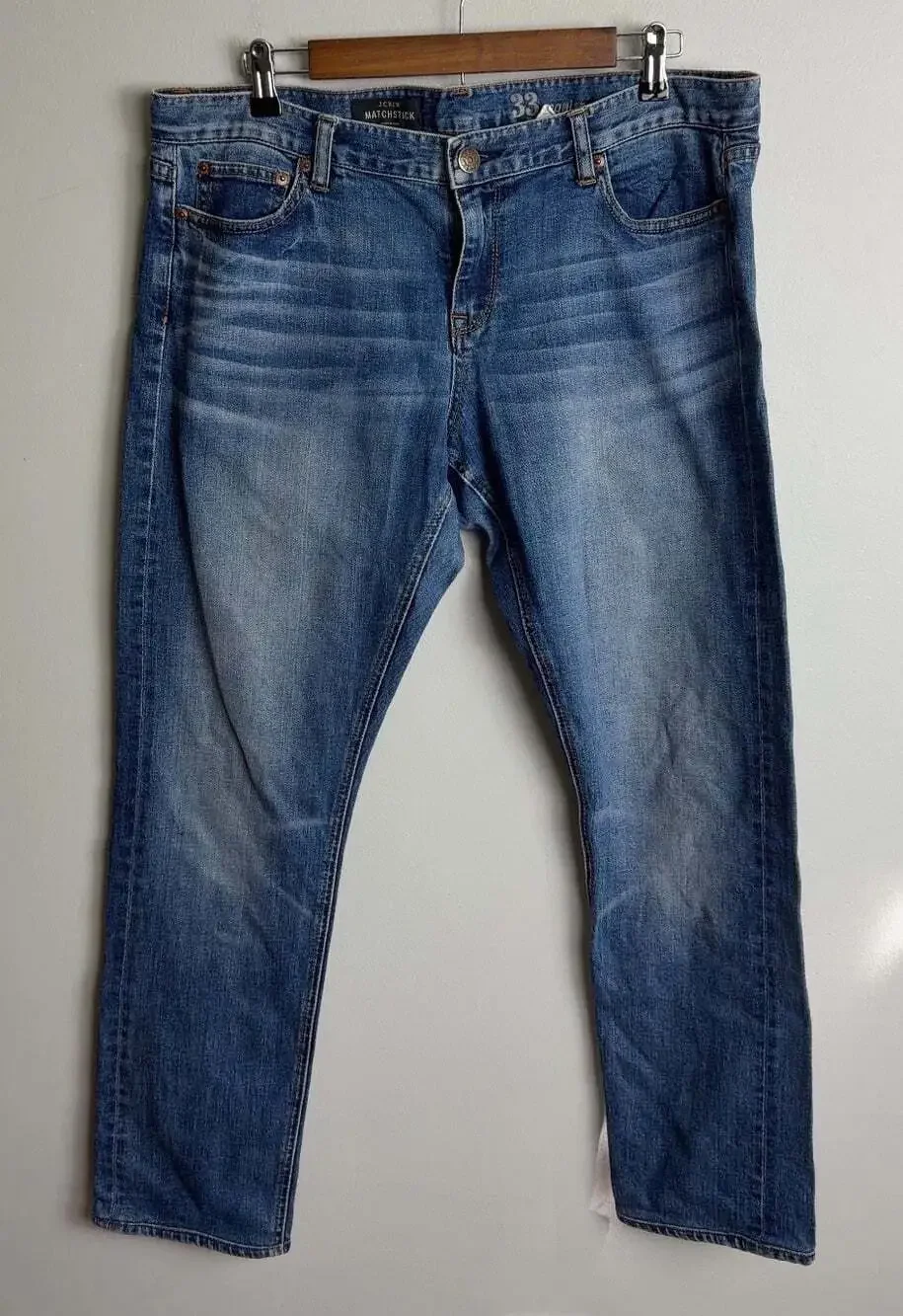 J.Crew Matchstick Jeans Size 33 Blue Denim Cotton Spandex Regular Men’s